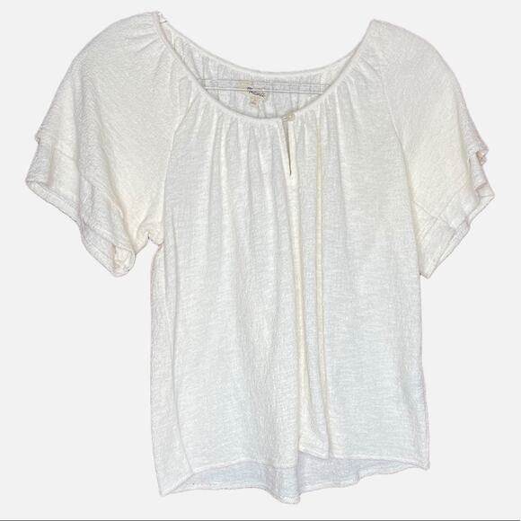 Madewell NWT Cream Gauzy Short Sleeve Top - Picture 1 of 8